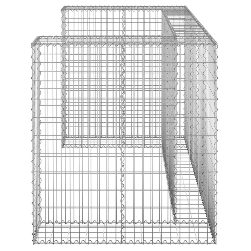 Produktbild för Gabionmur för soptunnor galvaniserat stål 180x100x110 cm