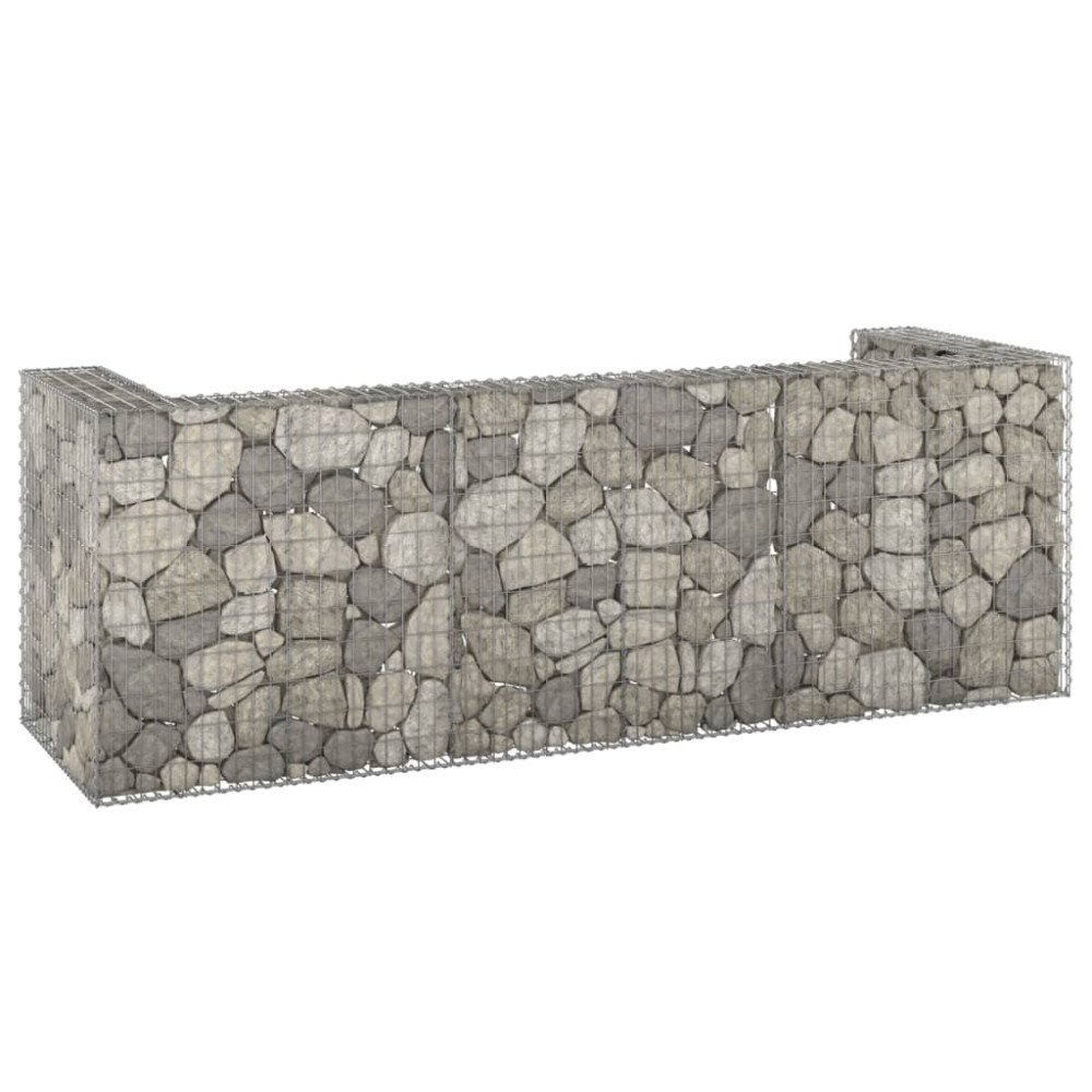 Produktbild för Gabionmur för soptunnor galvaniserat stål 325x100x110 cm