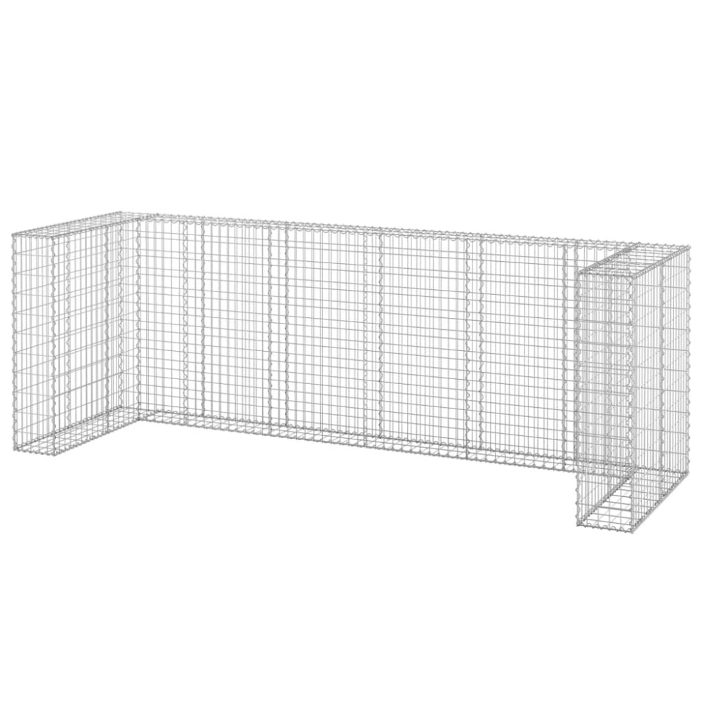 Produktbild för Gabionmur för soptunnor galvaniserat stål 325x100x110 cm