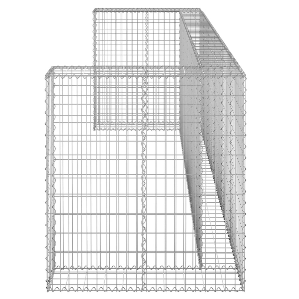 Produktbild för Gabionmur för soptunnor galvaniserat stål 325x100x110 cm