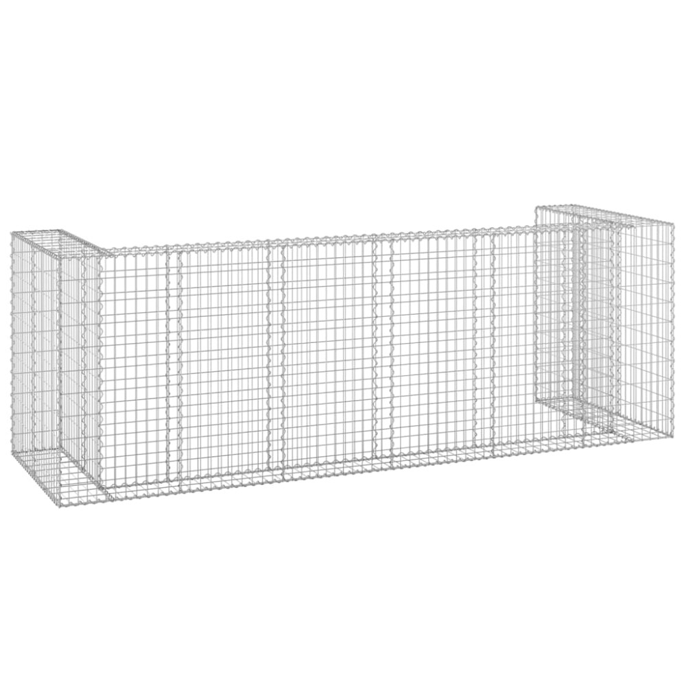 Produktbild för Gabionmur för soptunnor galvaniserat stål 325x100x110 cm