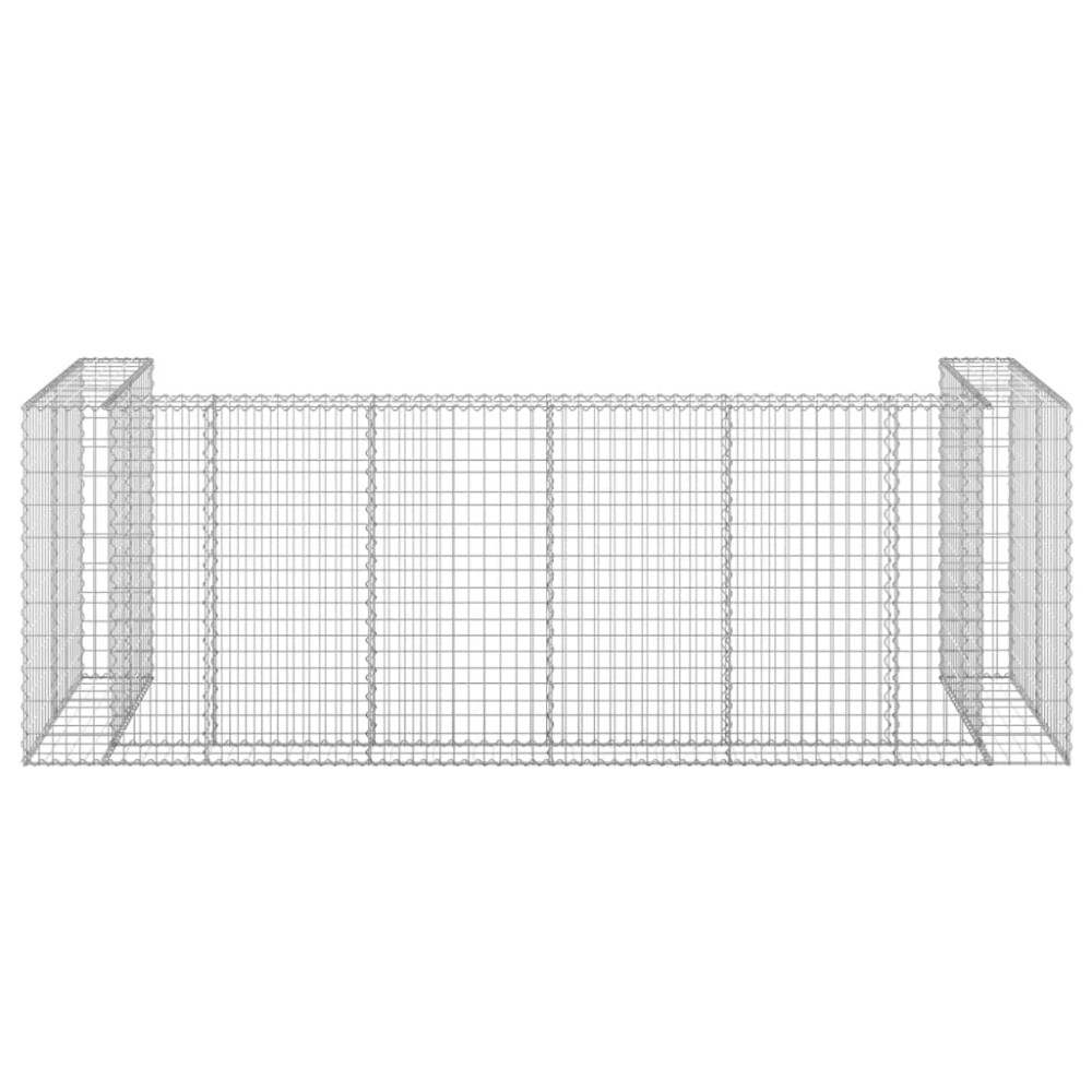 Produktbild för Gabionmur för soptunnor galvaniserat stål 325x100x110 cm