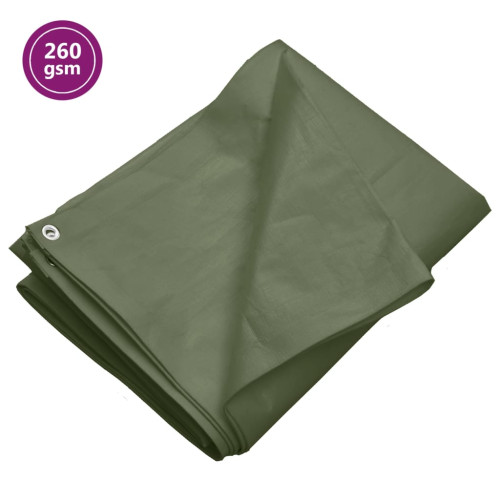 vidaXL Presenning 260 g/m² 8x8 m grön HDPE