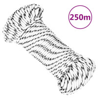 Produktbild för Båtlina flätad vit 5 mm x 250 m polyester