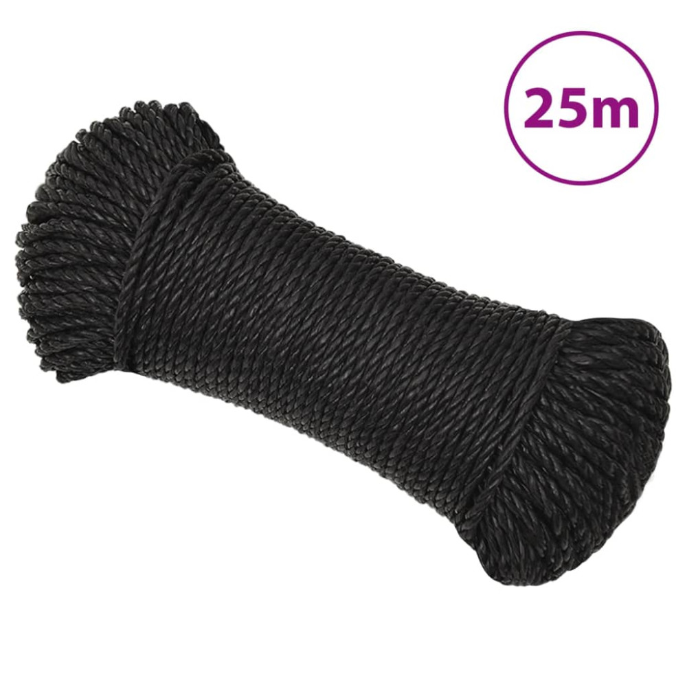 Produktbild för Rep svart 3 mm 25 m polypropen