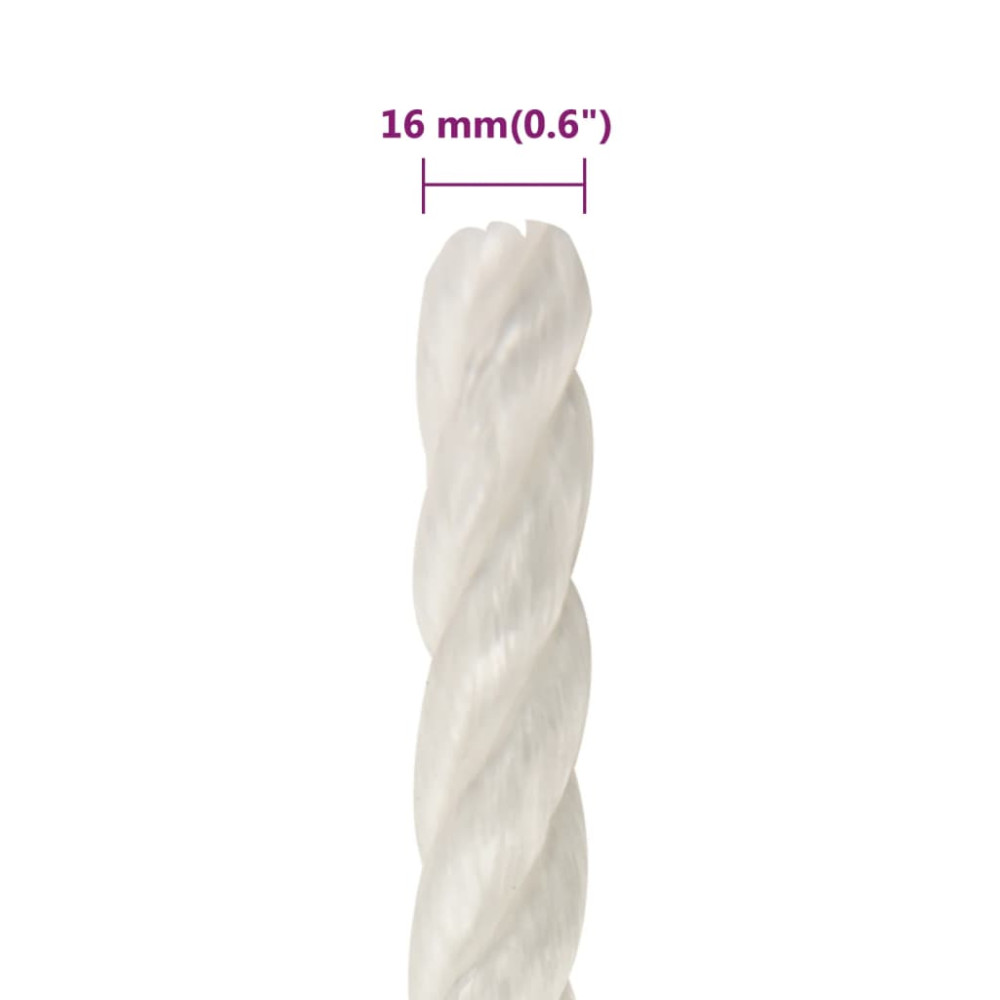 Produktbild för Rep vit 16 mm 250 m polypropylen
