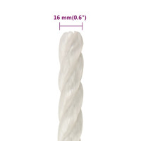 Produktbild för Rep vit 16 mm 250 m polypropylen