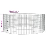 Produktbild för Husdjursbur 12-panel 54x80 cm galvaniserat järn