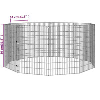 Produktbild för Husdjursbur 10-panel 54x80 cm galvaniserat järn