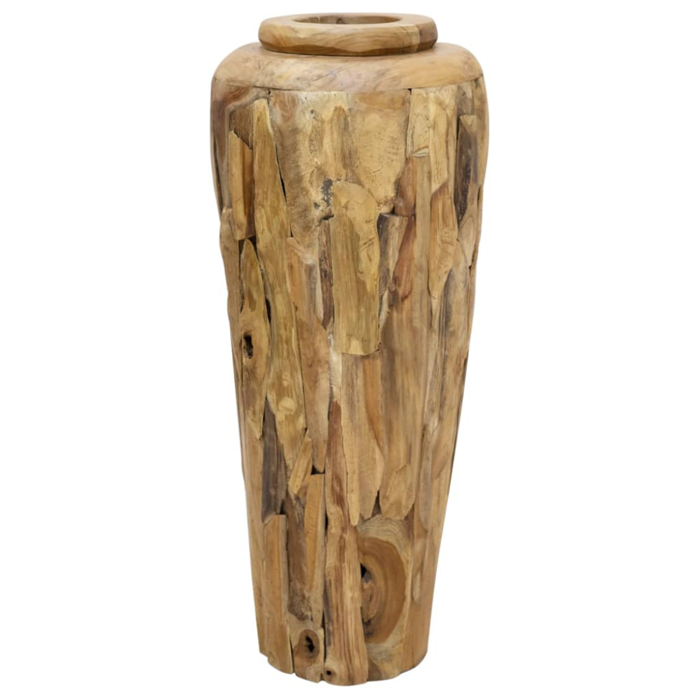 Produktbild för Dekorativ vas 40x100 cm massiv teak