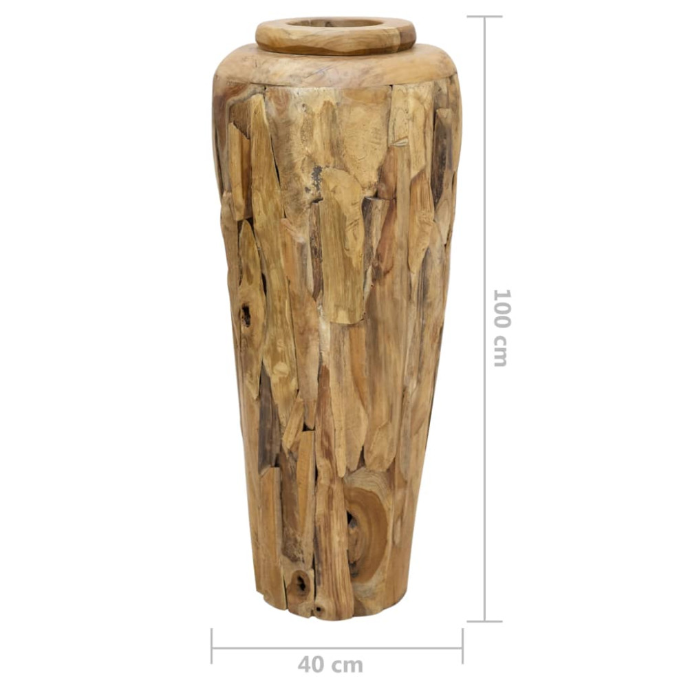 Produktbild för Dekorativ vas 40x100 cm massiv teak