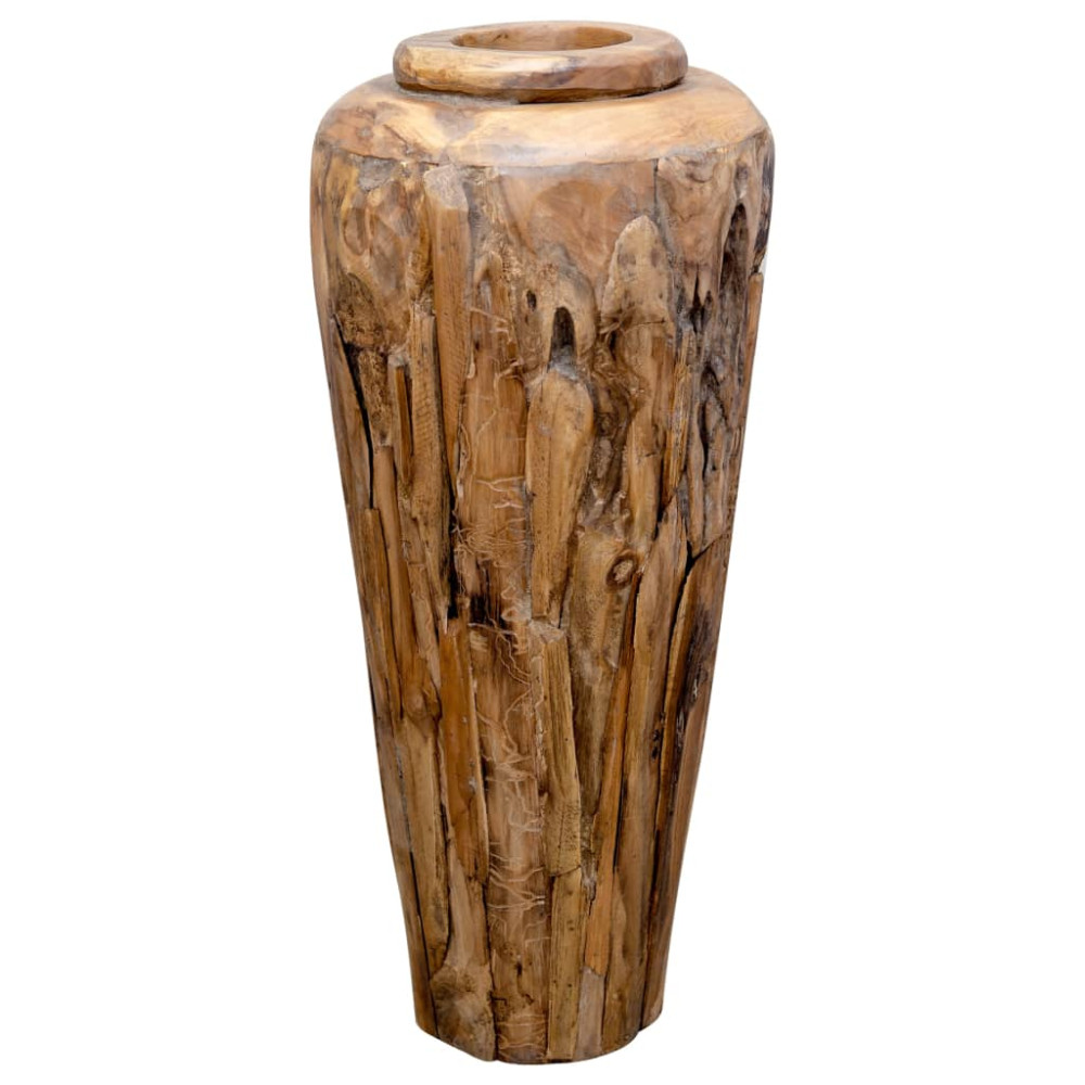 Produktbild för Dekorativ vas 40x100 cm massiv teak