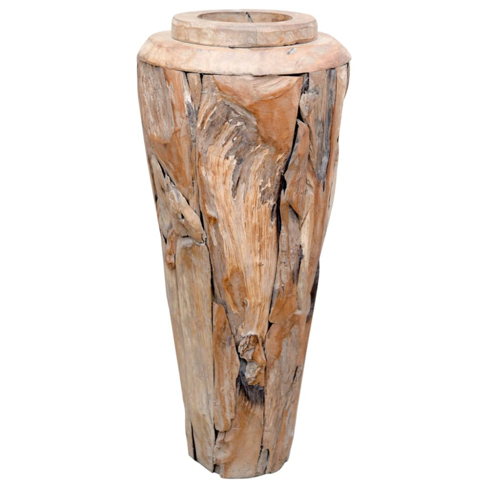 Produktbild för Dekorativ vas 40x100 cm massiv teak