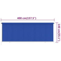 Produktbild för Rullgardin utomhus 405 (B) x 140 (H) cm blå HDPE