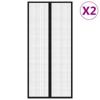 Produktbild för Insektsdraperier 2 st med magneter svart 210x90 cm