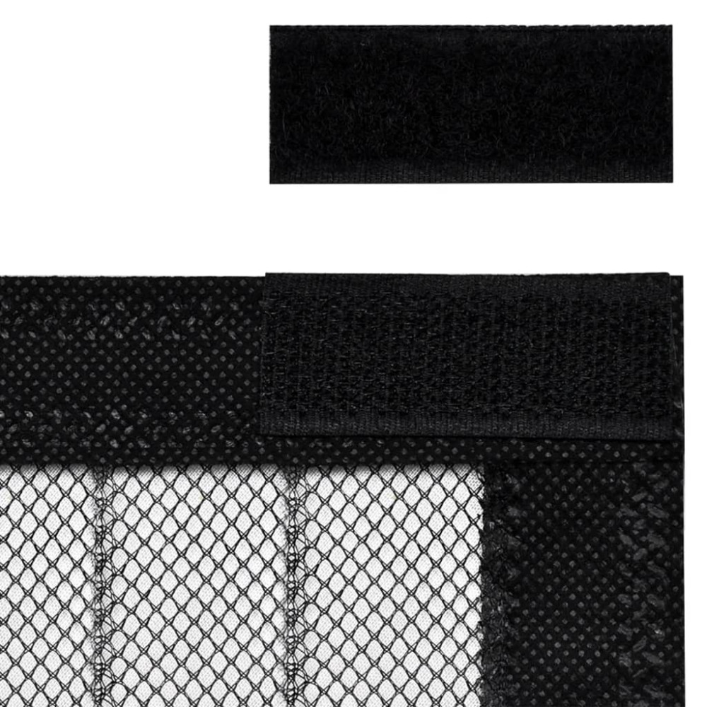 Produktbild för Insektsdraperier 2 st med magneter svart 210x90 cm