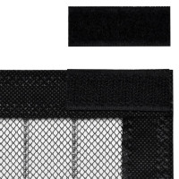 Produktbild för Insektsdraperier 2 st med magneter svart 210x90 cm