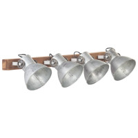 Produktbild för Industriell vägglampa silver 90x25 cm E27