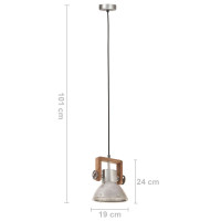 Produktbild för Hänglampa industriell 25 W silver rund 19 cm E27