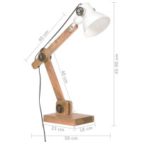 Produktbild för Skrivbordslampa industriell vit rund 58x18x90 cm E27