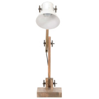 Produktbild för Skrivbordslampa industriell vit rund 58x18x90 cm E27