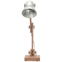 Produktbild för Skrivbordslampa industriell silver rund 58x18x90 cm E27