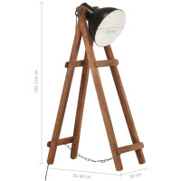 Produktbild för Golvlampa svart E27 massivt mangoträ