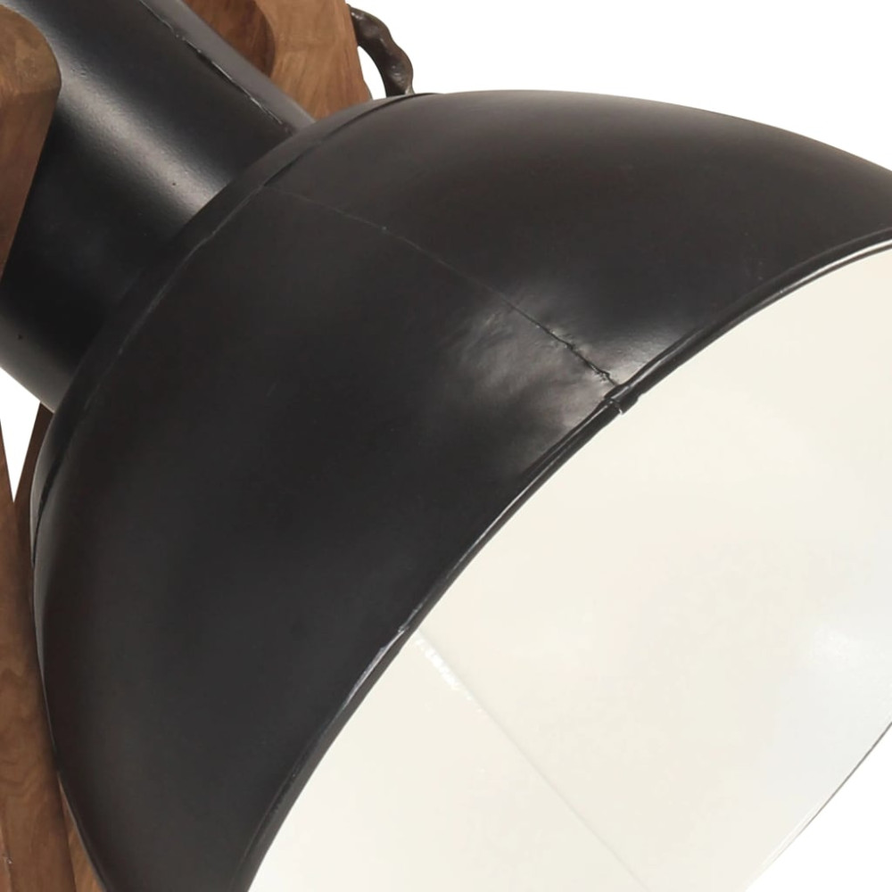 Produktbild för Golvlampa svart E27 massivt mangoträ