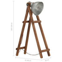 Produktbild för Golvlampa silver E27 massivt mangoträ