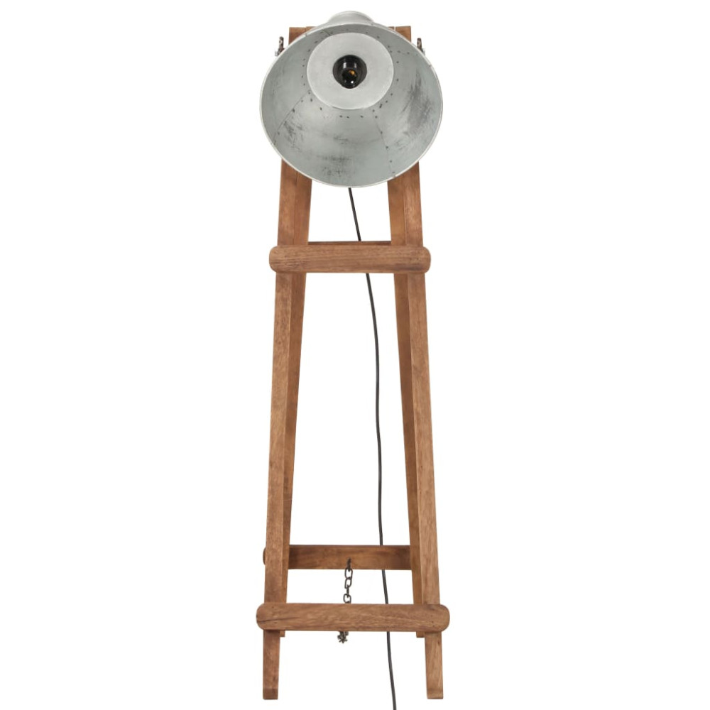 Produktbild för Golvlampa silver E27 massivt mangoträ