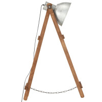 Produktbild för Golvlampa silver E27 massivt mangoträ