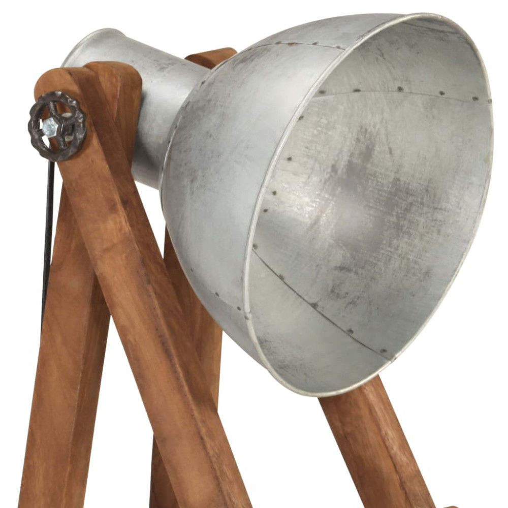 Produktbild för Golvlampa silver E27 massivt mangoträ