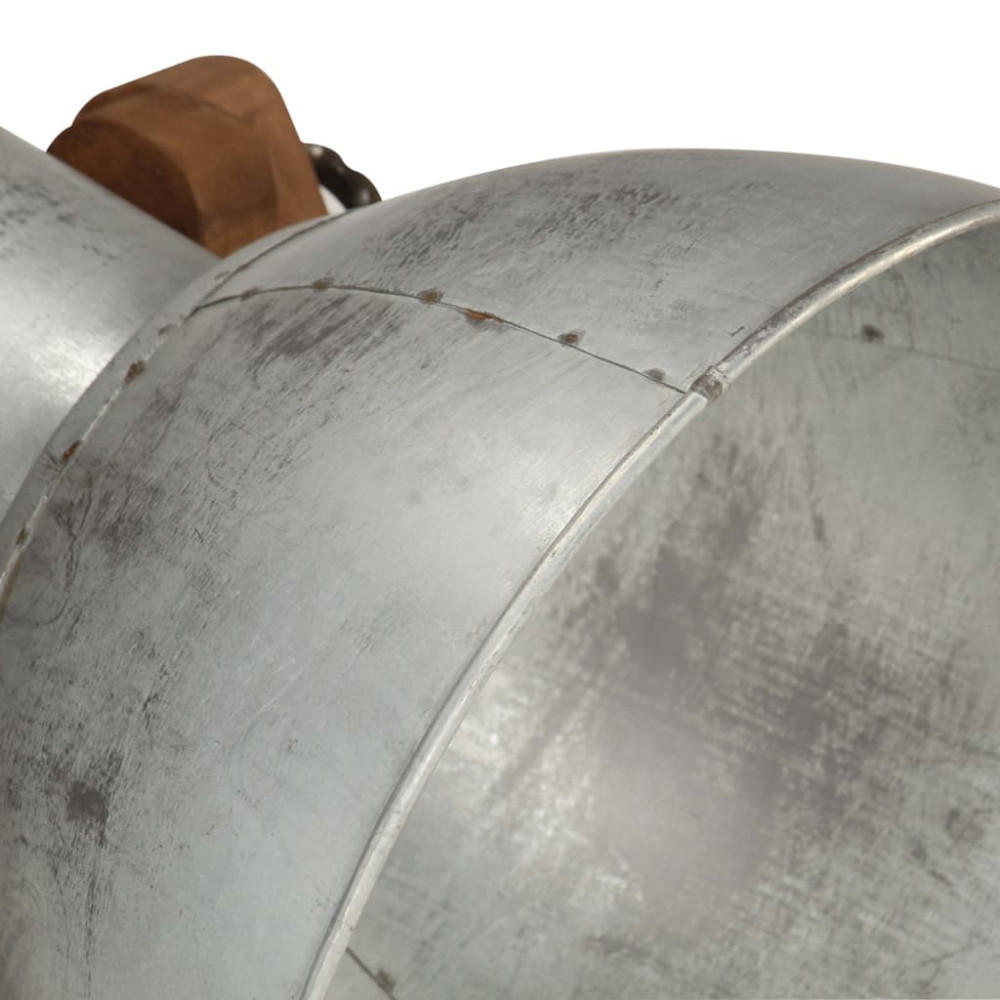 Produktbild för Golvlampa silver E27 massivt mangoträ