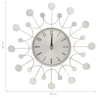 Produktbild för Väggklocka silver 40 cm metall