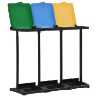 Produktbild för Ställ för sopsäckar med lock 240-330 L flerfärgad PP