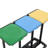 Produktbild för Ställ för sopsäckar med lock 240-330 L flerfärgad PP