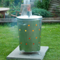 Produktbild för Nature Kompostbrännare galvaniserat stål 46x72 cm rund