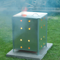 Produktbild för Nature Kompostbrännare galvaniserat stål 46x46x65 cm fyrkantig