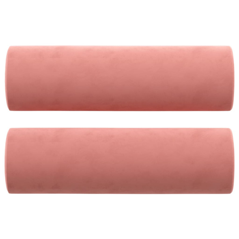 Produktbild för Prydnadskuddar 2 st rosa Ø15x50 cm sammet