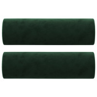 Produktbild för Prydnadskuddar 2 st mörkgrön Ø15x50 cm sammet