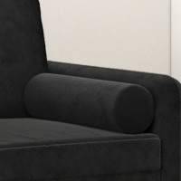 Produktbild för Prydnadskuddar 2 st svart Ø15x50 cm sammet