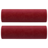Produktbild för Prydnadskuddar 2 st vinröd Ø15x50 cm sammet
