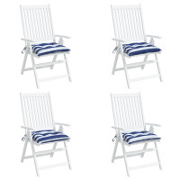Produktbild för Stolsdynor 4 st blå&vit randig 40x40x7 cm tyg