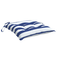 Produktbild för Stolsdynor 4 st blå&vit randig 40x40x7 cm tyg