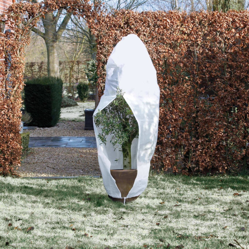 Produktbild för Nature Täckduk fleece med blixtlås 70 g/m² vit 2,5x2,5x3 m