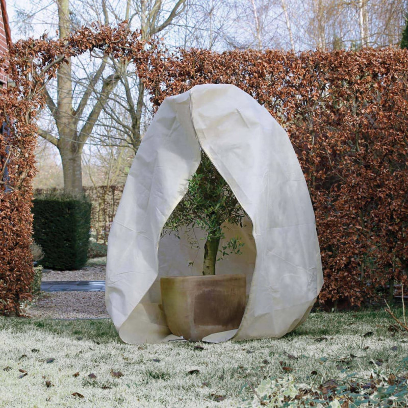 Produktbild för Nature Täckduk fleece med blixtlås 70 g/m² beige 2x1,5x1,5 m