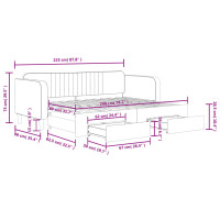 Produktbild för Dagbädd utdragbar med lådor mörkgrön 80x200 cm sammet