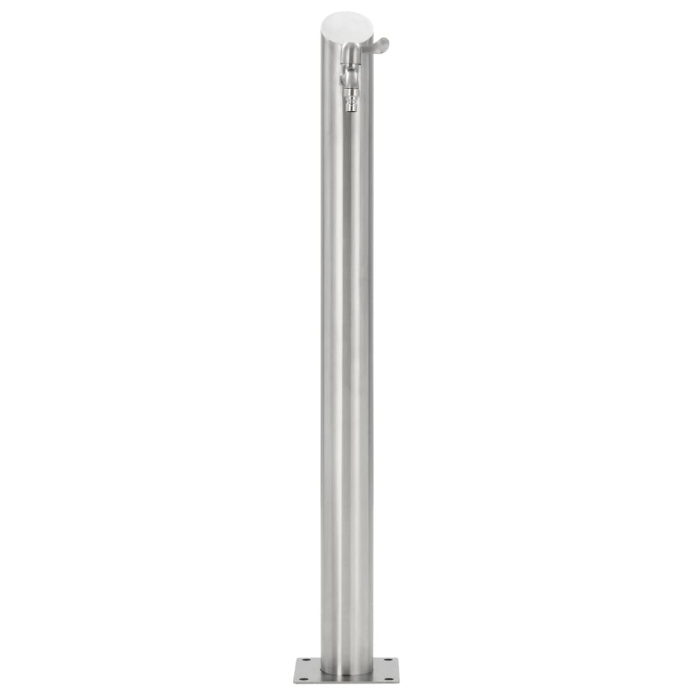 Produktbild för Vattenpost för trädgården 95 cm rostfritt stål rund