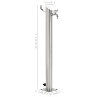 Produktbild för Vattenpost för trädgården 95 cm rostfritt stål rund