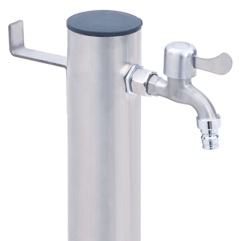 Produktbild för Vattenpost 60 cm rostfritt stål rund